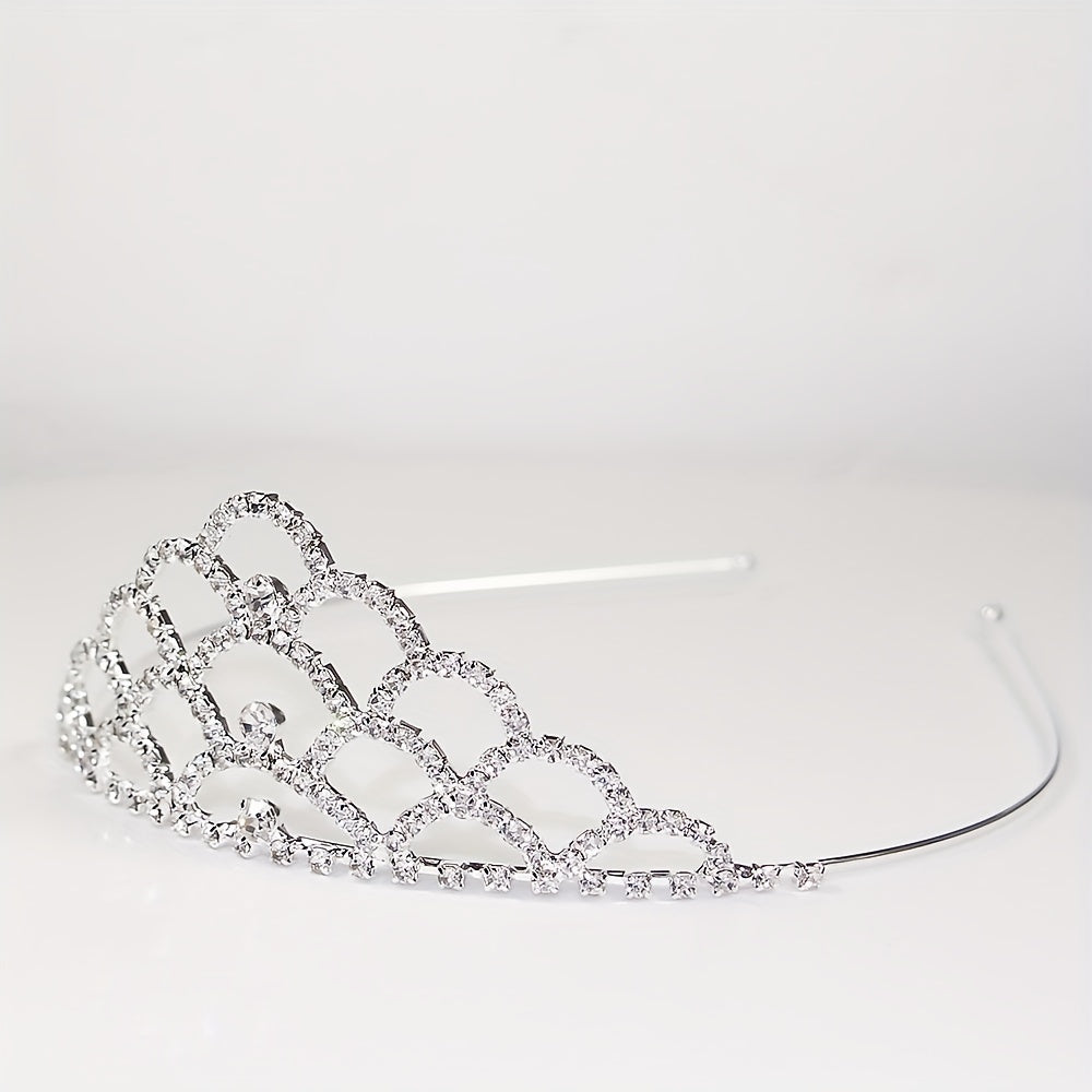 Rhinestone Headband Queen Crown Tiara Head Jewelry Bridal Wedding Hair Accessori