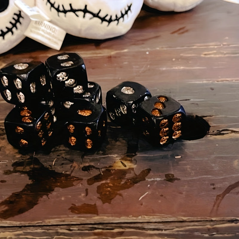 5pcs Resin Style Skull Dice Halloween Holiday Gift Table Game Dice