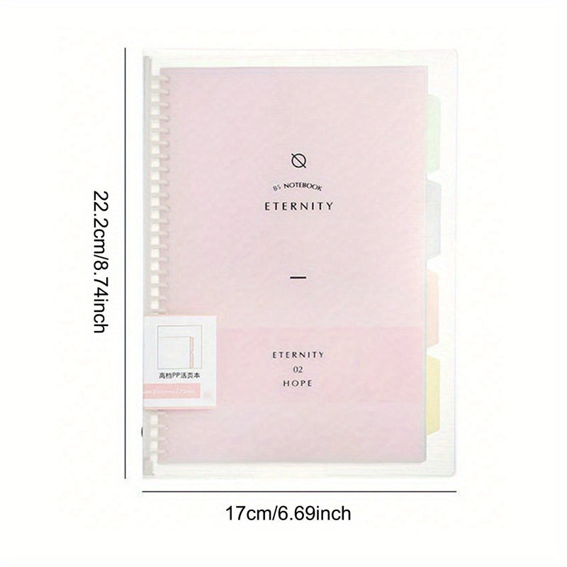A5 Pink Notebook 60 Pages Beige Inner Page Rotating Binder Clip Large Capacity