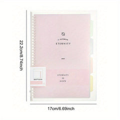 A5 Pink Notebook 60 Pages Beige Inner Page Rotating Binder Clip Large Capacity
