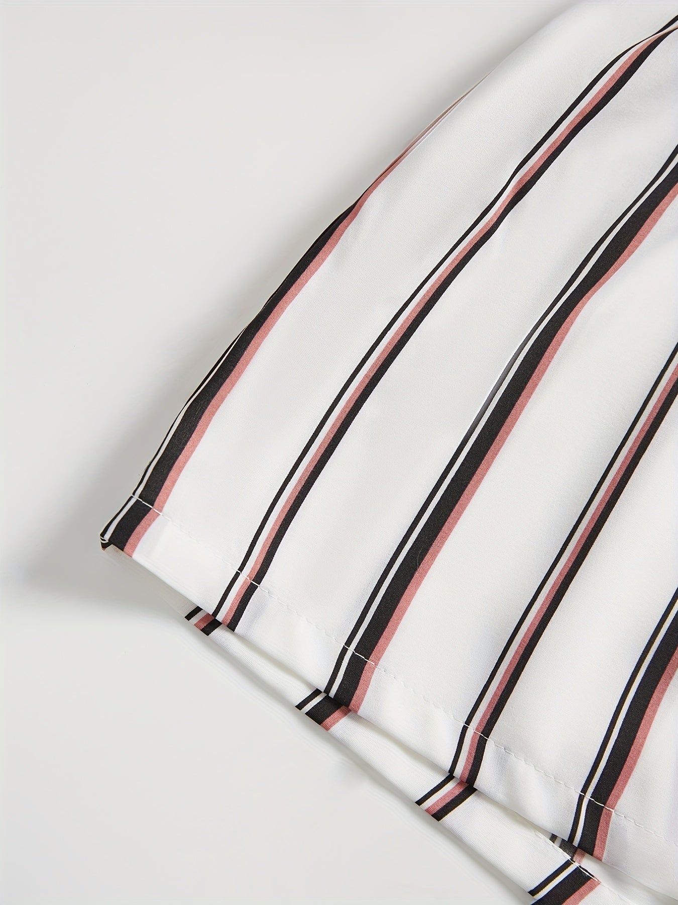 Striped Print Wide Leg Knotted Shorts for Spring & Summer