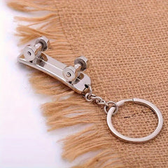Retro Metal Skateboard Keychain Keyring Bag Car Pendant Accessories