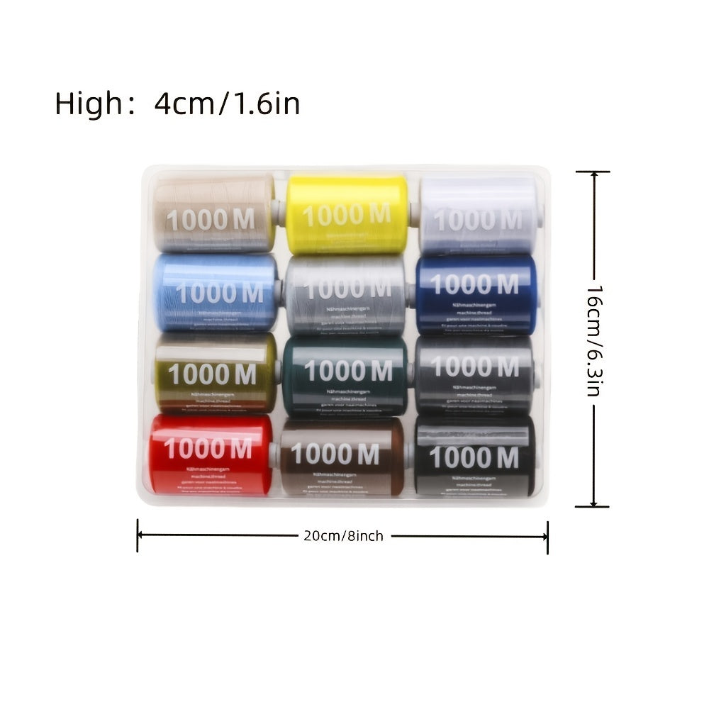 3pcs 12pcs Sewing Cone Thread 1000m 100 Polyester Thread For Sewing Machines