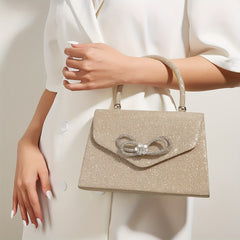 Glitter Satchel Bag with Bowknot for Party