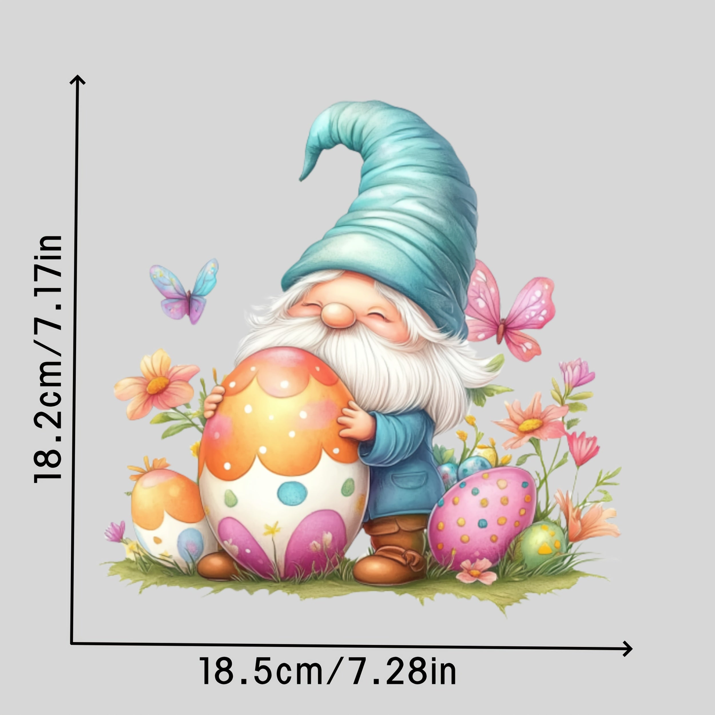 Easter Gnome Iron On Patch for T-Shirts Jeans Bags - Durable and Washable