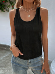 Ribbed Tank Top Women's Plus Casual Round Neck Tank