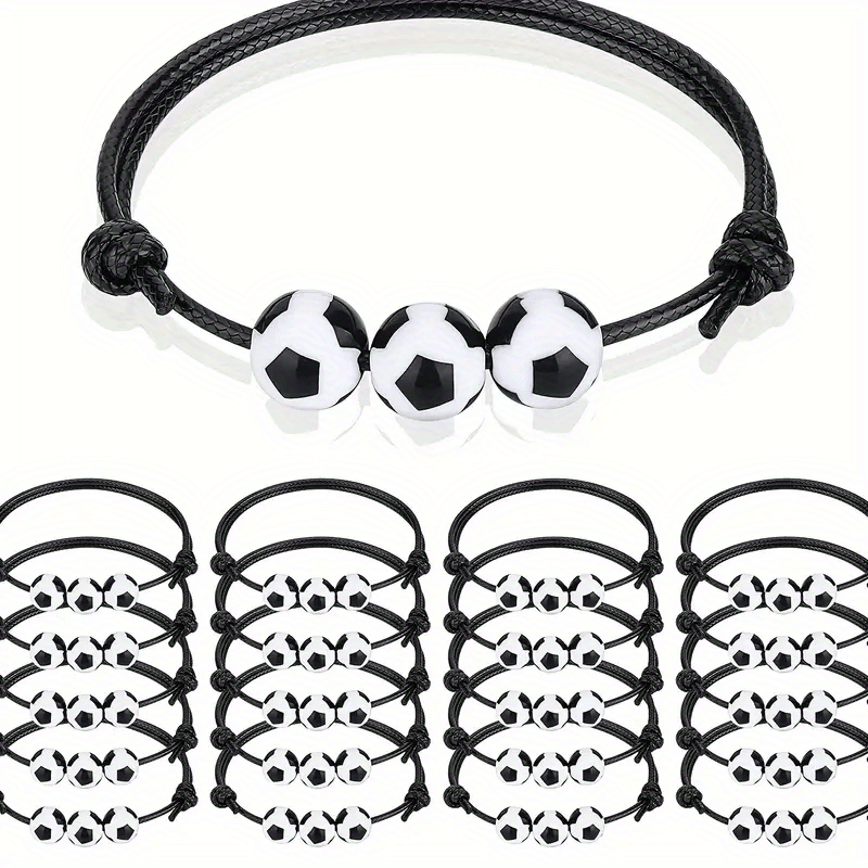 Sport Theme Charm Bracelets Football Soccer Beads Ball Bracelet