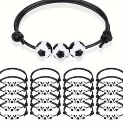 Sport Theme Charm Bracelets Football Soccer Beads Ball Bracelet