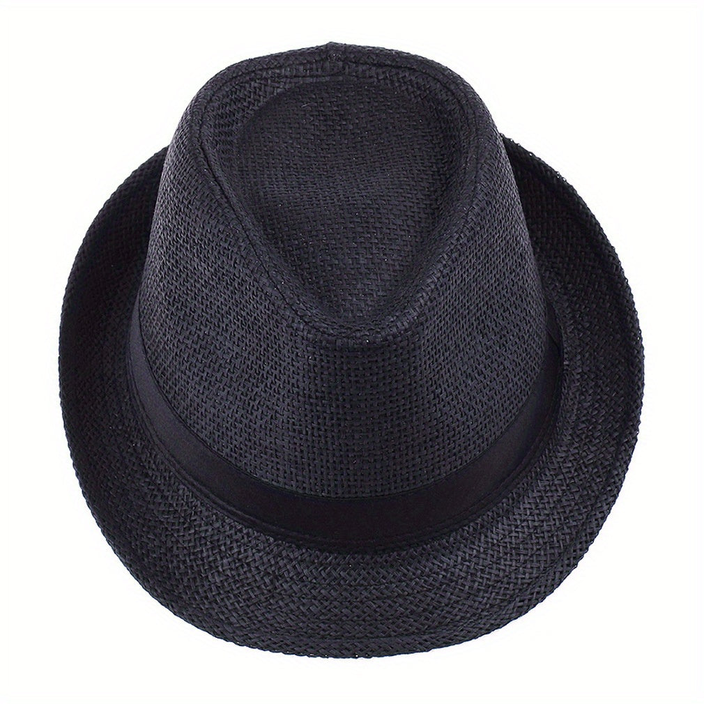 Men's Straw Hat Jazz Hat Summer Sunshade Straw Hat Outdoor Sun Hat