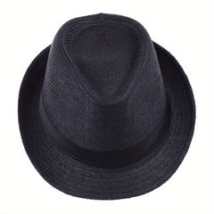 Men's Straw Hat Jazz Hat Summer Sunshade Straw Hat Outdoor Sun Hat
