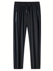 Men's Comfy Sports Pants with Zipper Pockets - Spring Summer Fitness