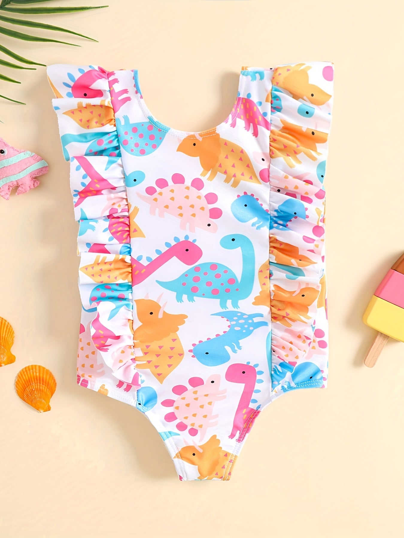 Cartoon Dinosaur One Piece Swimsuit for Summer Fun