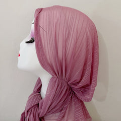 Gauze Hijab Head Scarf Soft Turban Elastic Head Wraps Ramadan Shawl Bandana