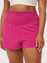 Shirred Ruffle Trim Shorts for Women