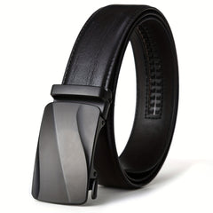 Men's Automatic Buckle PU Belt Embossed Belt