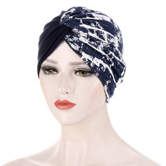 Floral Cloth Twist Turban Cap Soft Women Print Hijab Turban Head