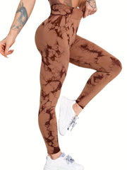 Tie Dye Hip Lifting Yoga Pants High Stretch Running Workout Fitness Leggings