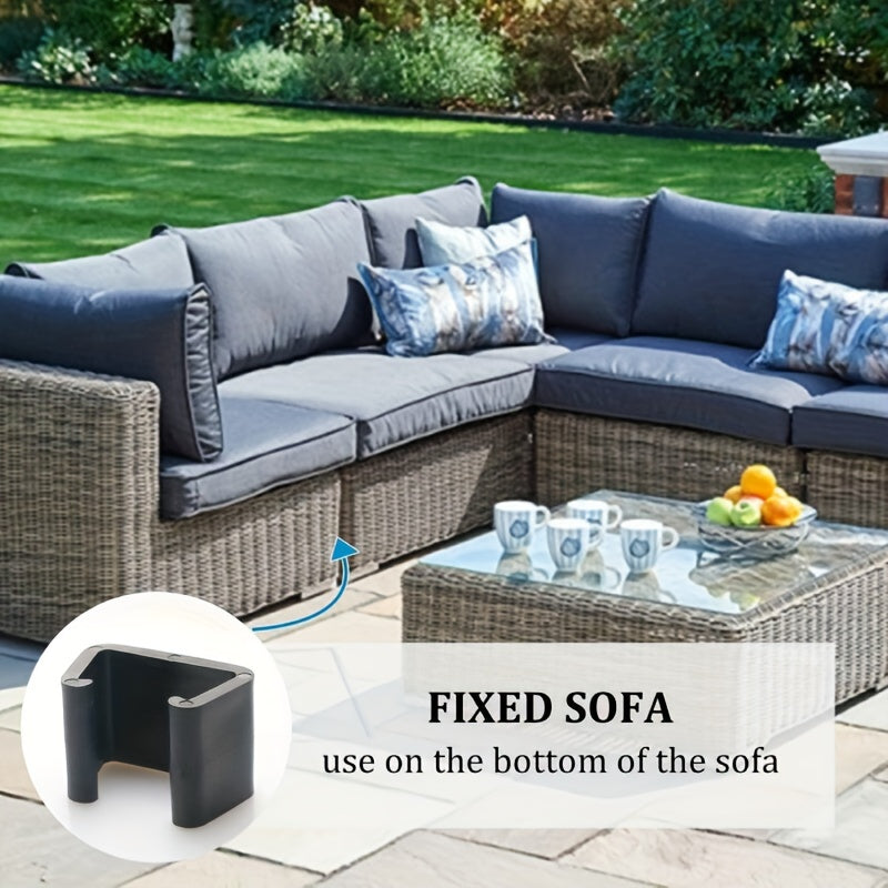 8pcs Outdoor Sofa Couch Connectors Furniture Clips - Curved Fastener Set