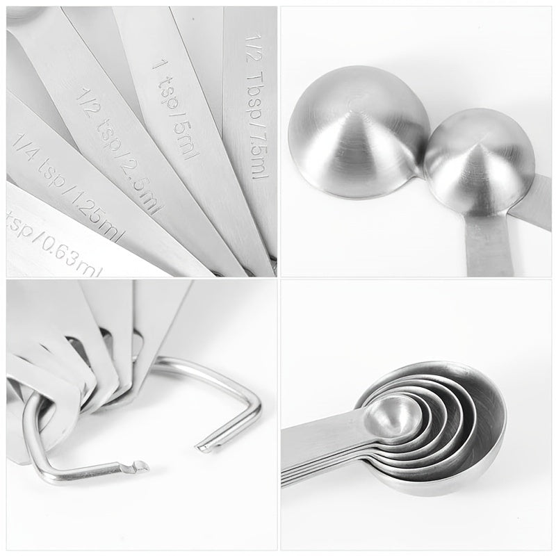 6pcs Stainless Steel Measuring Spoons Cups Set Metric/US Measurements