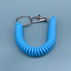 2pcs Retractable Plastic Spring Rope Key Chain Colorful Anti Lost Lanyard