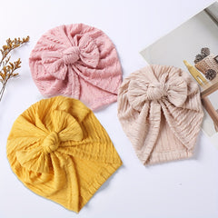 Baby Bow Pullover Hat Knitted Twist Braid Indian Hat