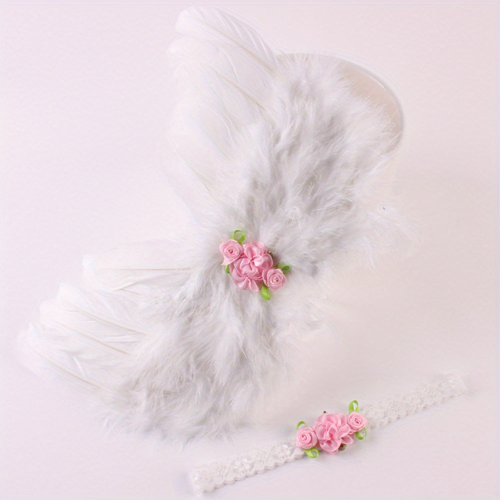 Newborn Angel Wings Photography Costume 2pcs Set