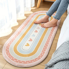 Soft Oval Long Strip Bedside Mat Cashmere Floor Mat