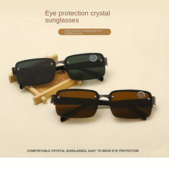 Men's Small Rimless Sunglasses UV Resistant Sunglasses With Glasses Case