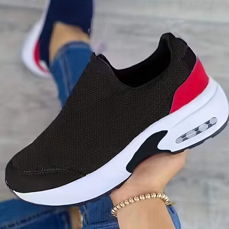 Women's Platform Knit Sneakers Slip-on Casual Shoes