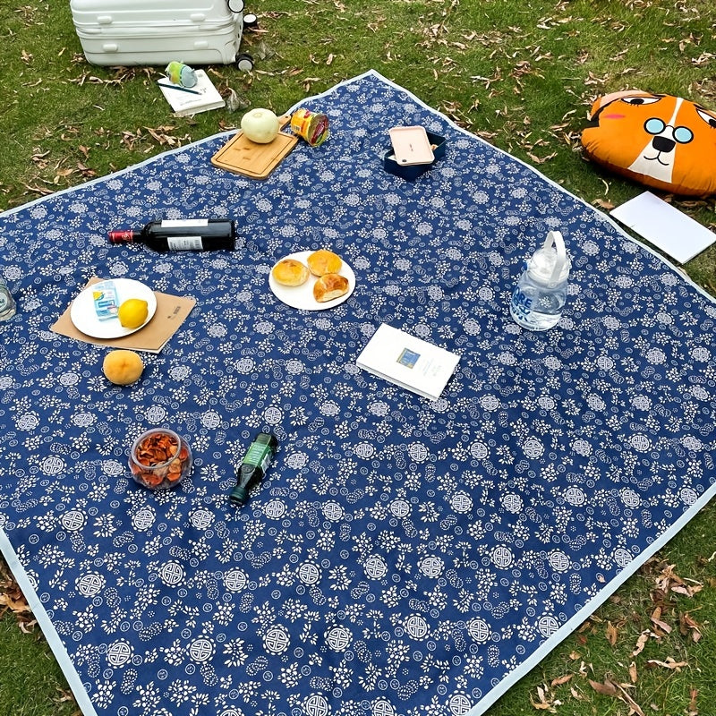Waterproof Outdoor Blanket Flowers Printing Picnic Mat