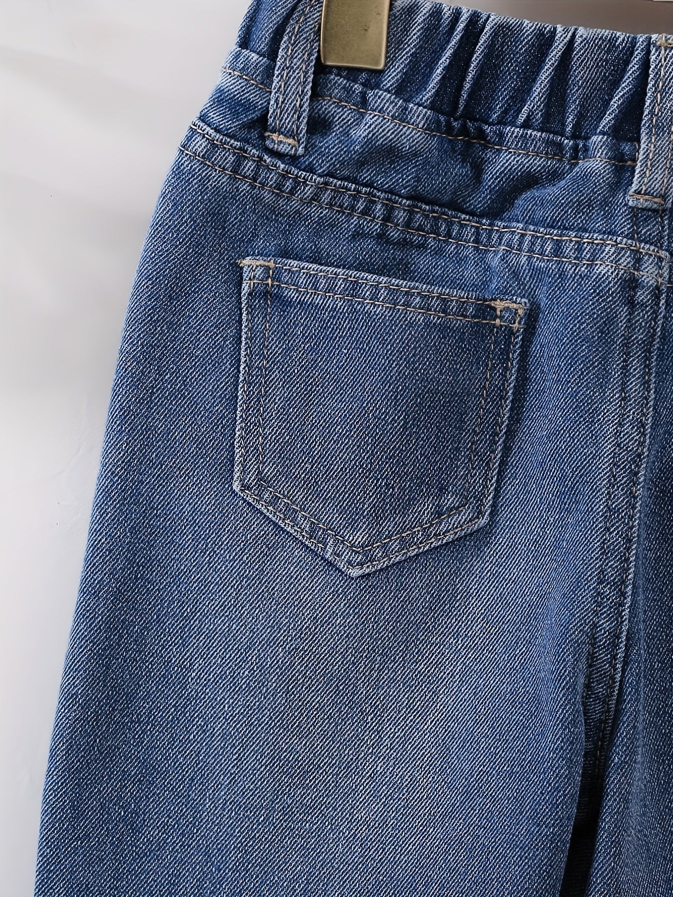 Boys Casual Ripped Patched Denim Long Pants With Pocket Kids Clothing