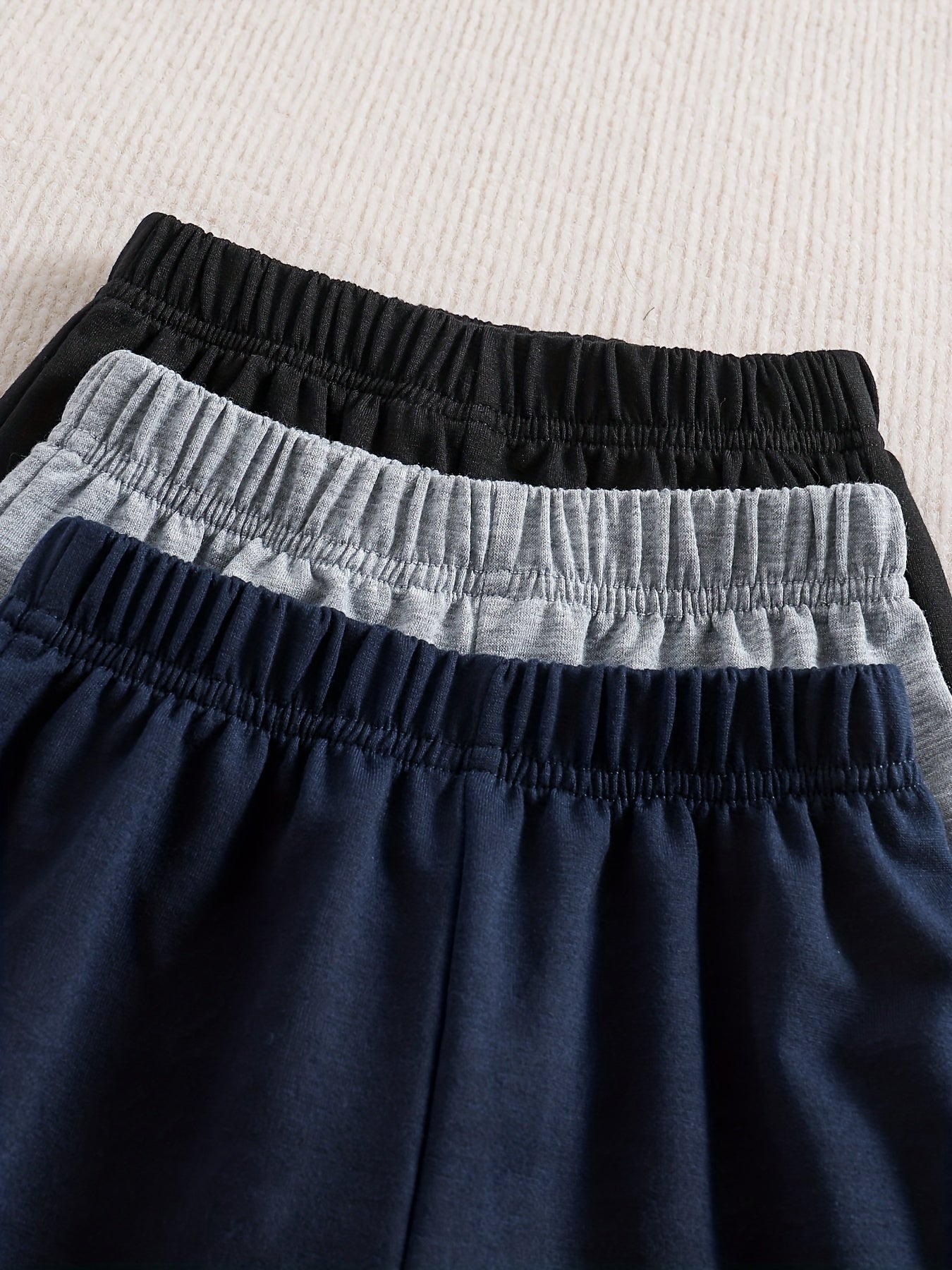 3pcs Boys Solid Active Sweatpants Jogger Sports Pants Kids Clothing