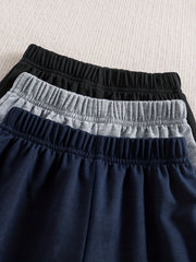 3pcs Boys Solid Active Sweatpants Jogger Sports Pants Kids Clothing