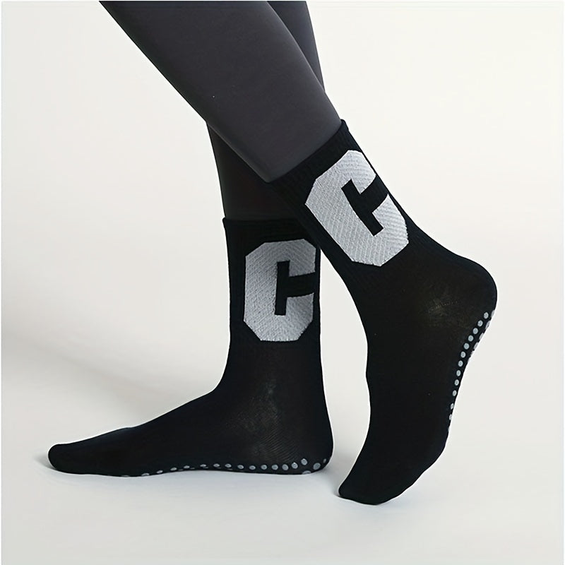 C Embroidered Yoga Socks Anti-skid Breathable Sweat Absorption Sports Soc