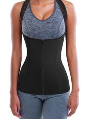 Tummy Control Body Shaper Tank Top Zipper Front Sleeveless
