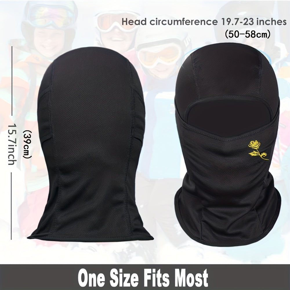 Rose Flower Print Outdoor Cycling Hat Sunscreen Windproof Headgear
