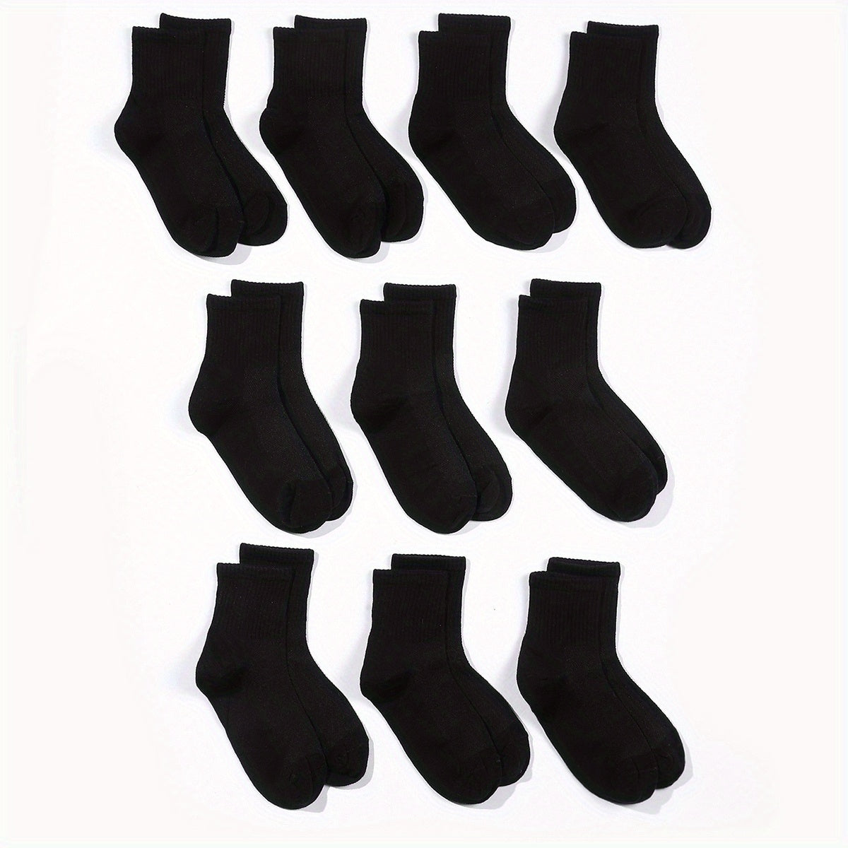 10 pairs Breathable Cotton Calf Socks for Boys Girls