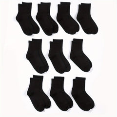 10 pairs Breathable Cotton Calf Socks for Boys Girls