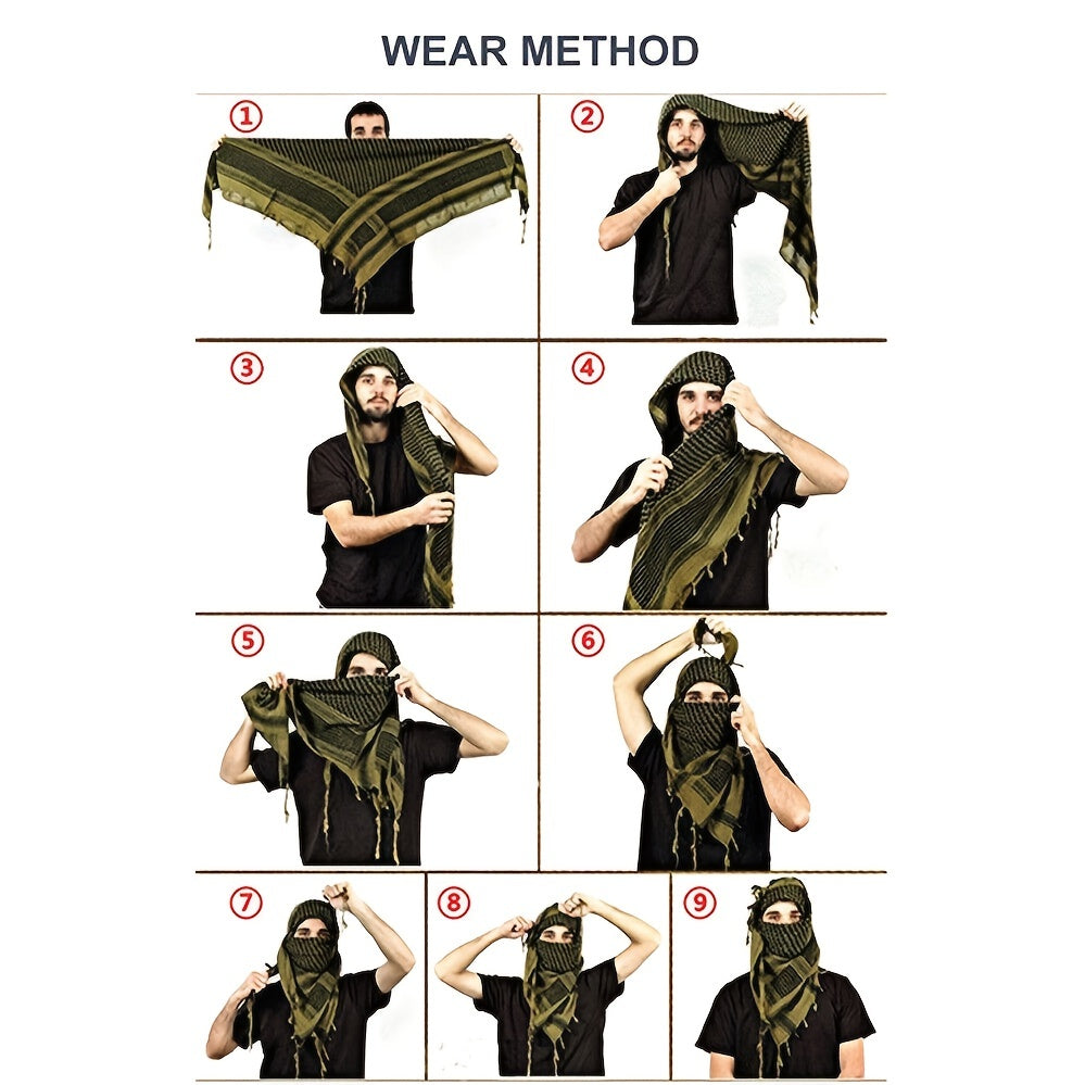 Plaid Tassel Scarf Military Shemagh Tactical Desert Keffiyeh Head Neck Scarf