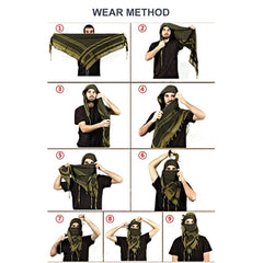 Plaid Tassel Scarf Military Shemagh Tactical Desert Keffiyeh Head Neck Scarf