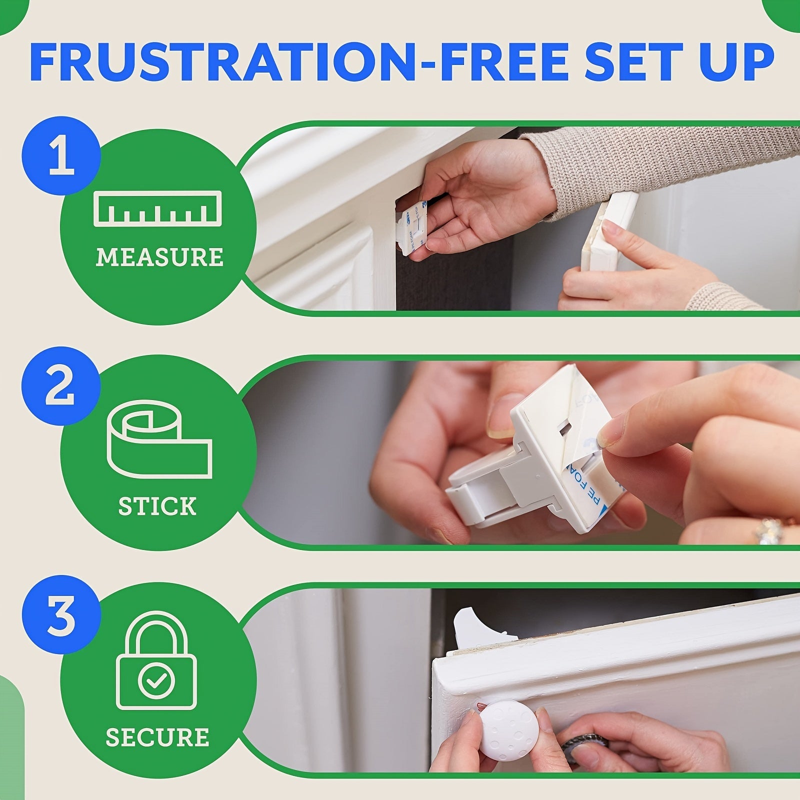 4 Pack Magnetic Cabinet Locks Easy Install Key Holders
