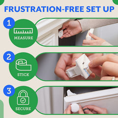 4 Pack Magnetic Cabinet Locks Easy Install Key Holders