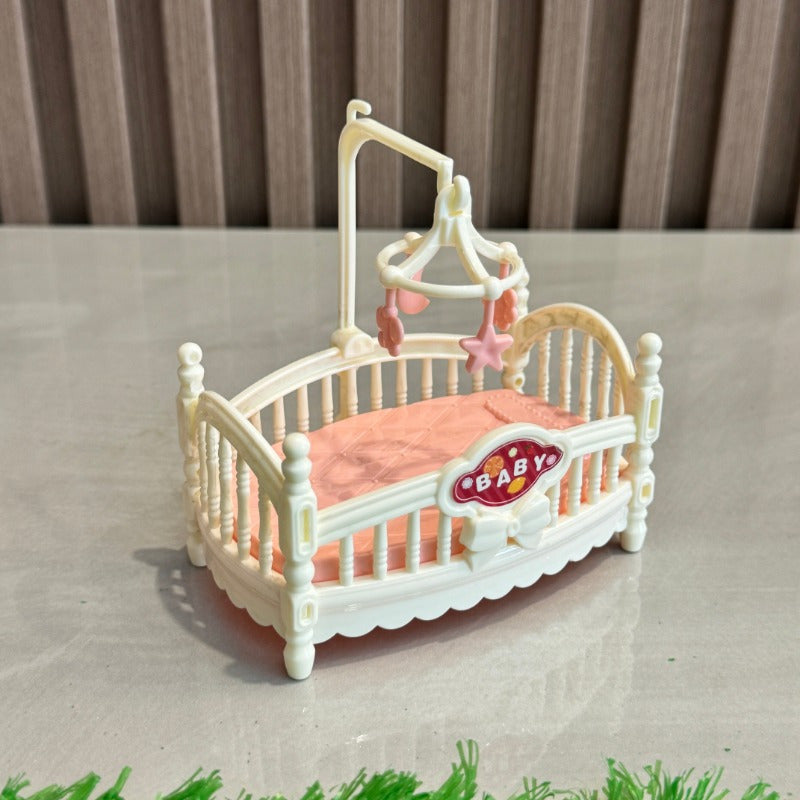 Dolls House Cradle Bed Furniture DIY Room Accessories Decoration