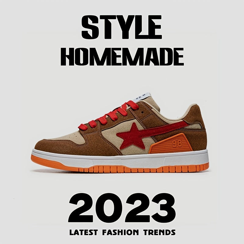 Men's Star Pattern Skate Shoes Wear resistant Non Slip Casual Shoes