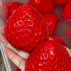 3PCSTPR Strawberry Stress Relief Squeezing Toy Soft Silicone Texture DIY Home