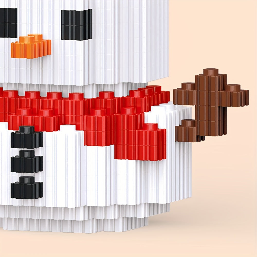 Christmas Snowman Model Assembly Building Blocks Toys Birthday