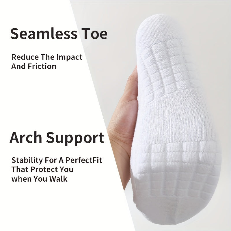 5 Pairs Men's Basketball Socks Breathable Shock Absorbing Running Socks