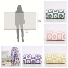 Flower Pattern Bath Towel Coral Fleece Soft Absorbent Towel