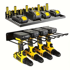 2-Layer Power Tool Organizer Wall Mount - Tool Rack Storage