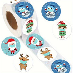500pcs Santa Claus Sticker Gift Decoration Xmas Box Seal Sticker